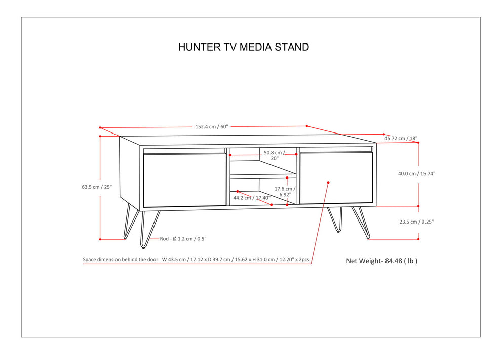 Hunter - Handcrafted TV Media Stand