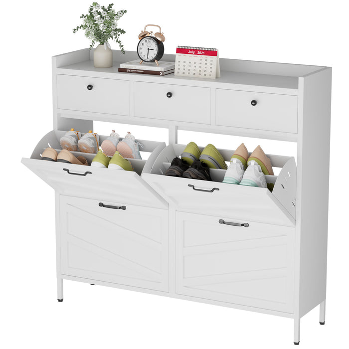 Shoe Cabinet With Flip Drawers