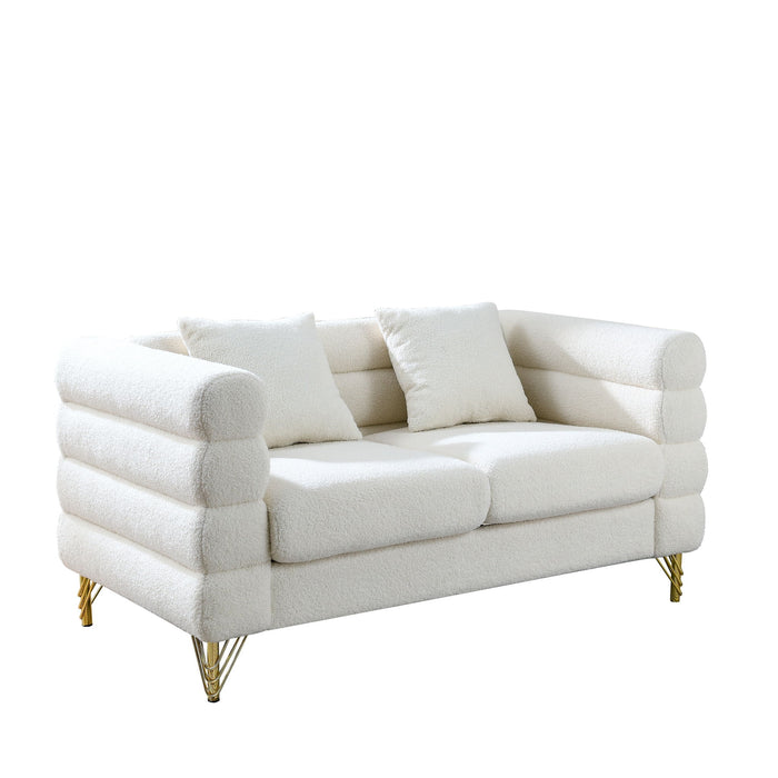 Oversized 2 Seater Sectional Sofa With Deep Seating And 2 Pillows