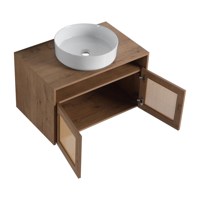 Bathroom Vanity & Art Sink, 2 Soft Close Doors, Float Mounting Design