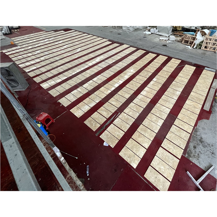 Marble For Floor And Wall Polished Marble Tile Stone (Set of 4) - Beige / Gold