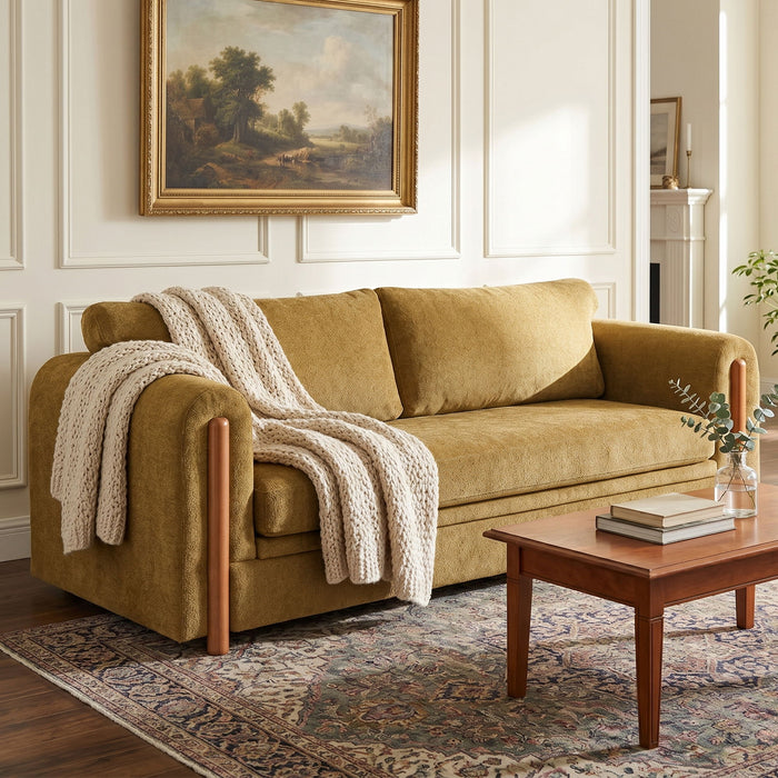 Modern 3 Seater Upholstered Couch Sofa For Living Room