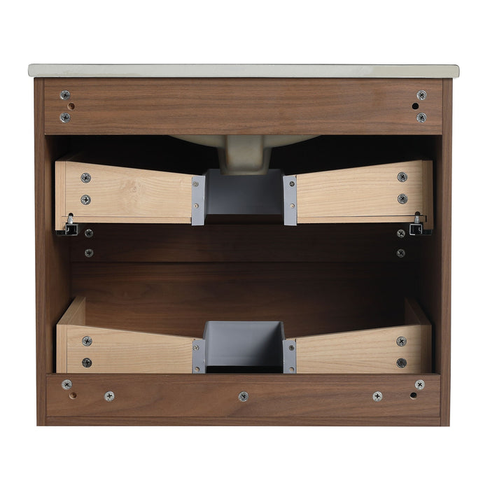 Wall Mounted Bathroom Vanity With Sink, 2 Soft Close Drawers