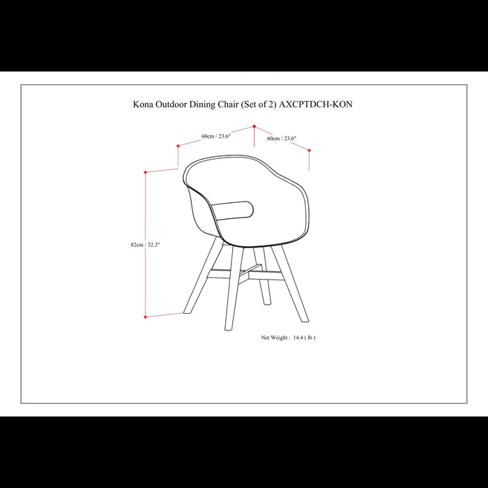 Kona - Outdoor Dining Chair In Plastic (Set of 2)