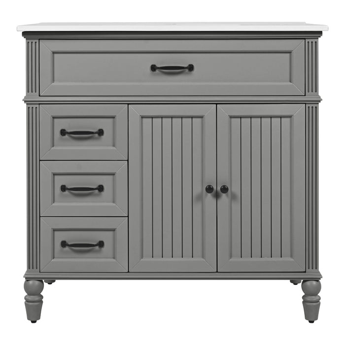 Bathroom Vanity With Sink, Freestanding Cabinet & Drawers