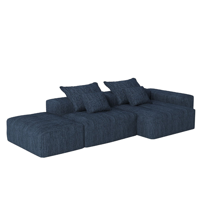 Modern Oversized Diy Combination Modular Sectional Sofa & Pillows