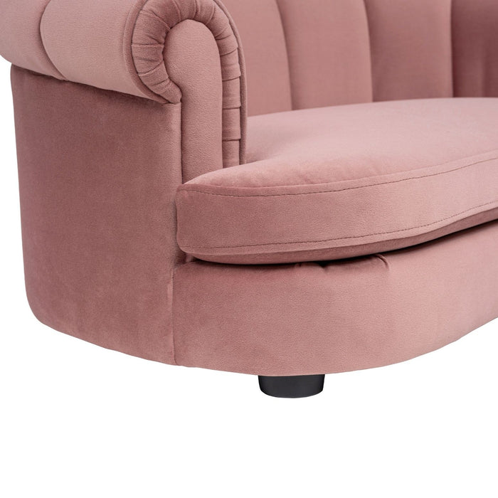Halle - Rolled Arm Dog Bed - Pink