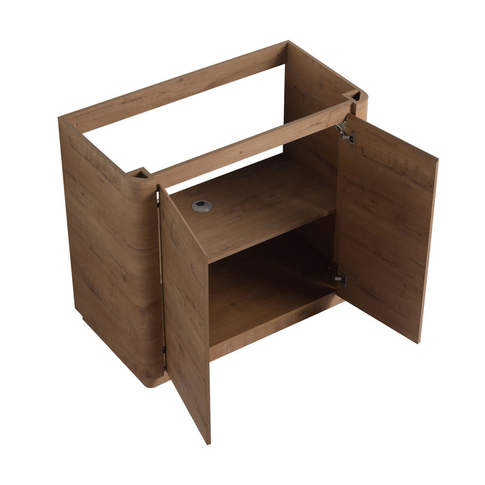 Soft Close Door Freestanding Bathroom Vanity With Sink, 1 Small Storage Cabinet