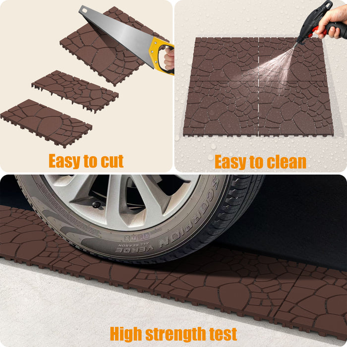 Stone Texture Patio Deck Tiles, 44 Pieces