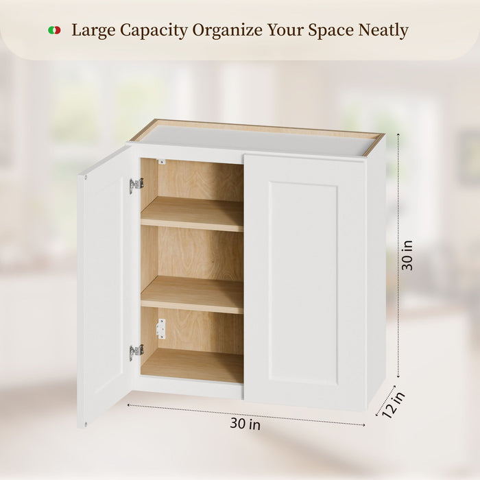 Shaker Wall Cabinet With Soft-Close Doors, Adjustable Shelves