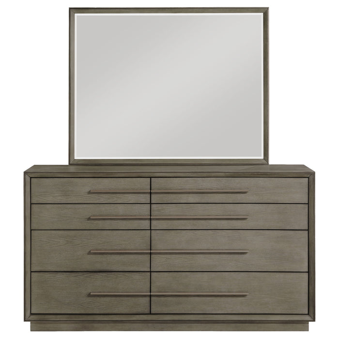 Prescott - 8 Drawer Dresser With Mirror - Brown