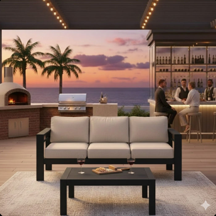 Outdoor Patio Set, All-Weather With Thick Cushions