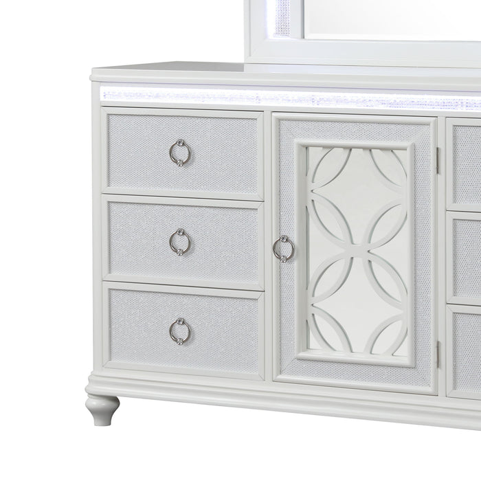 Abigale - 6 Drawer Dresser With LED (Includes Dresser Only, Mirror Not Included) - White