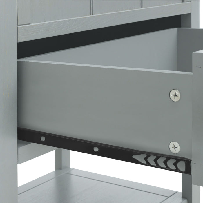 2 Drawer Side Table, American Style, End Table, Suitable For Bedroom, Living Room, Study