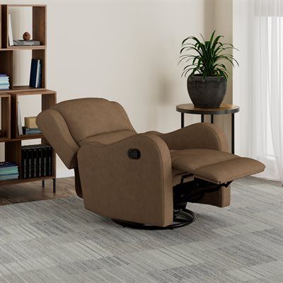Henry - Recliner With Manual Swivel And Glider - Teak