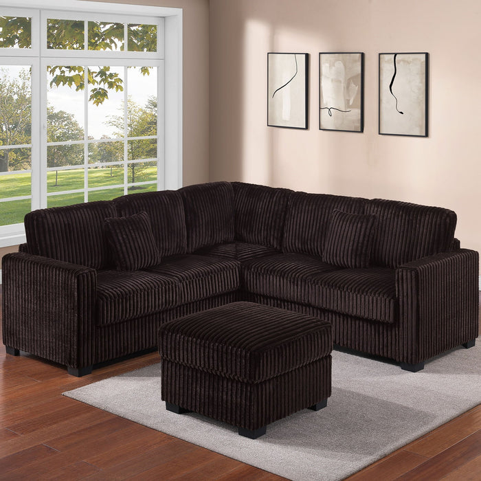 Modern Sectional Set With Cocktail Ottoman