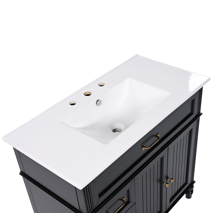 Bathroom Vanity With Sink, Freestanding Cabinet & Drawers
