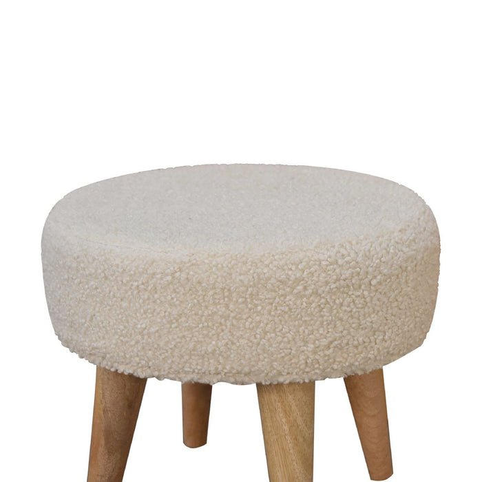 Petite Footstool - Cream / Brown