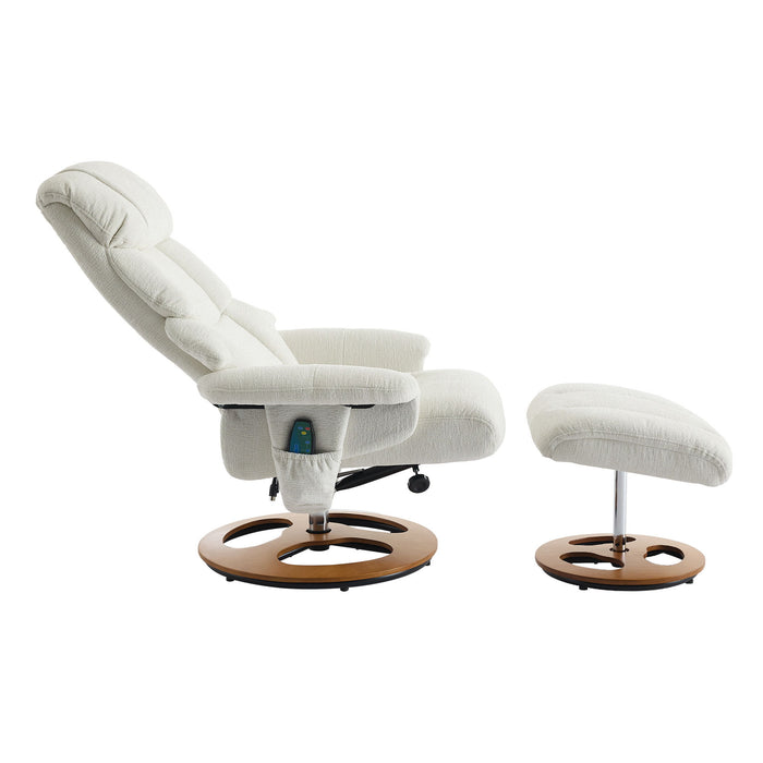 Ergonomic Recliner Chair With Ottoman, Modern 360° Swivel With Footstool
