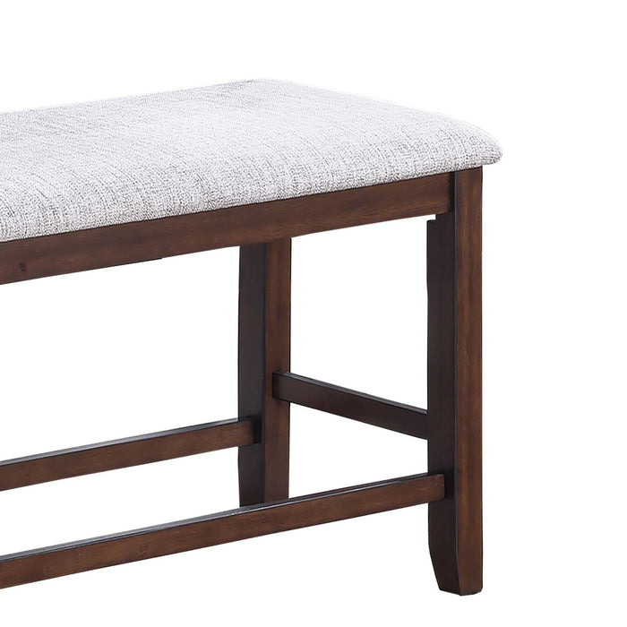 Cushion Padded Seat Counter Height Dining Bench - Walnut