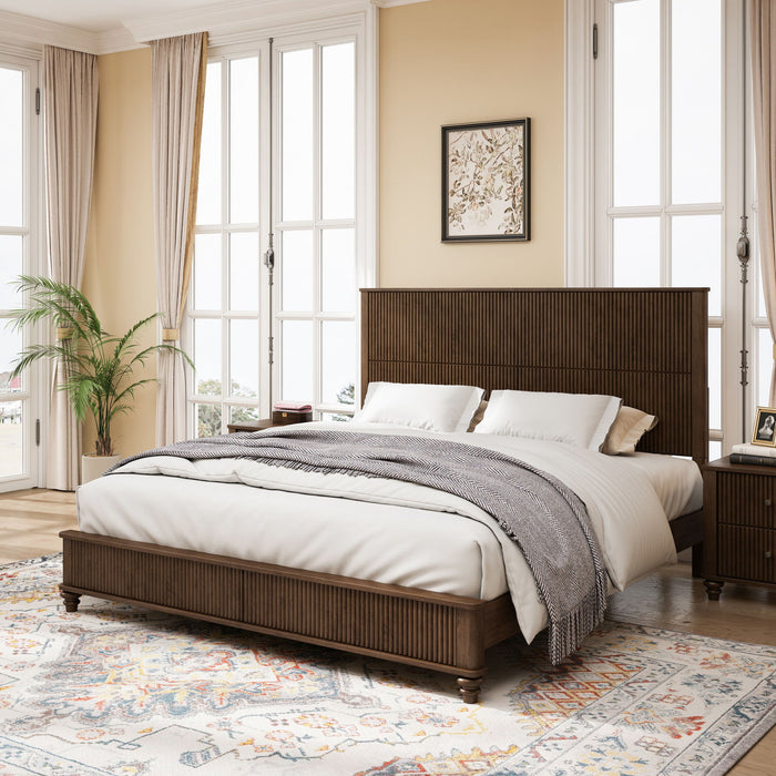 Platform Bed Frame & Tall Headboard