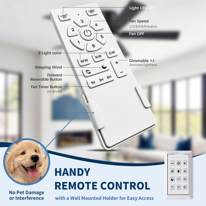 Low Profile Flush Mount Intergrated LED Ceiling Fan With Light And Reversible Quiet Motor