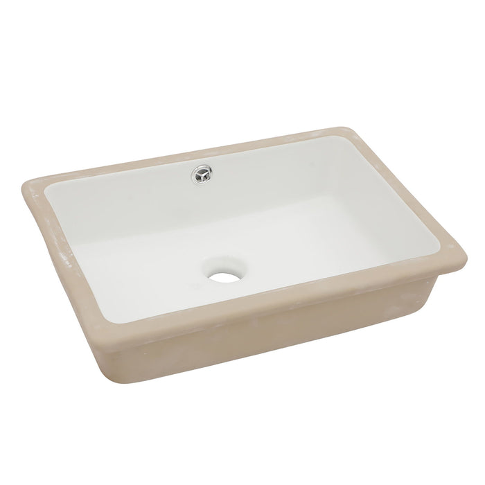 Modern Ceramic Rectangular Undermount Bathroom Sink With Overflow