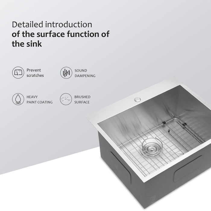 Stainless Steel Drop In Kitchen Sink, Topmount