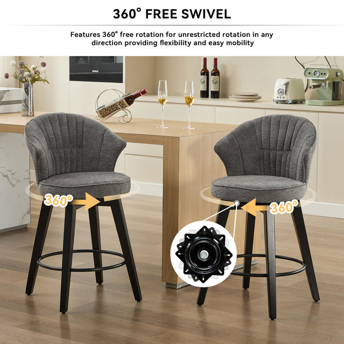 Wing Back Swivel Bar Stools (Set of 2)