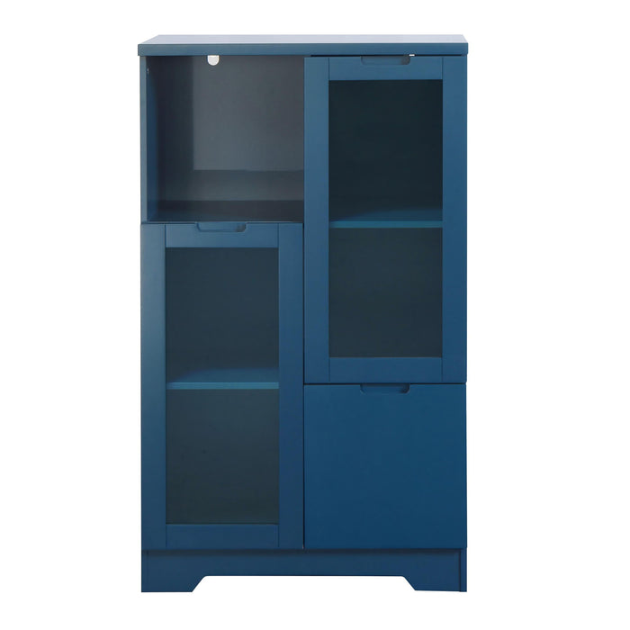 Modern Cabinet With Glass Doors And Drawer