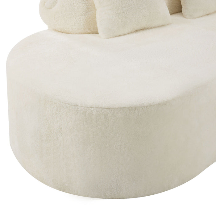 Modern Curved Sofa With Pillows