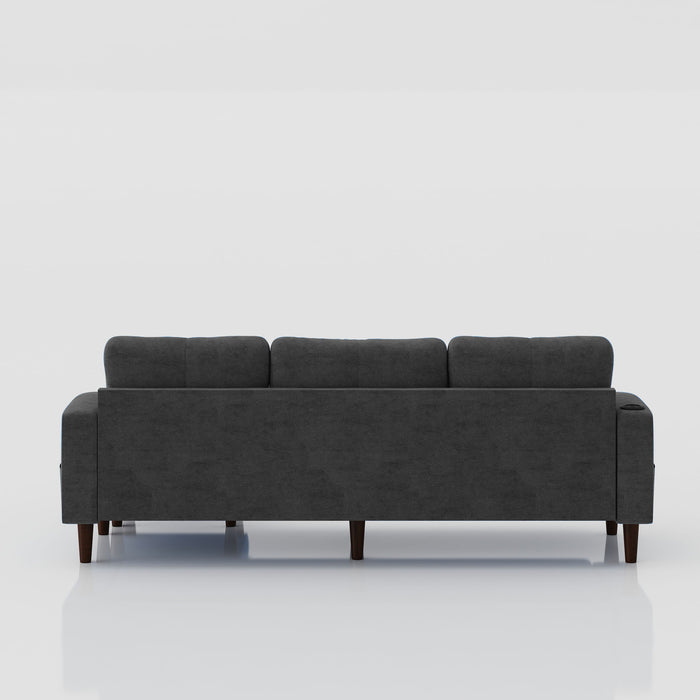 3 Seater Convertible Combination L Shaped Sofa With Footstools With Storage