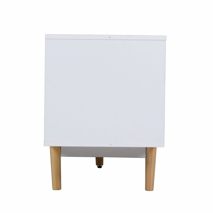 70" TV Stand With Drawers - White