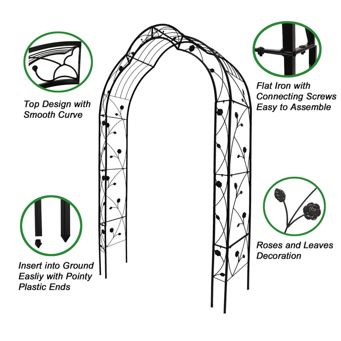 Metal Garden Arch Assemble Freely With 8 Styles Garden Arbor Trellis Climbing Plants Support Rose Arch