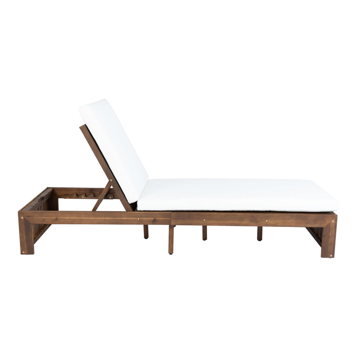 Adjustable Outdoor Chaise Lounge Patio Recliner With Removable Cushion