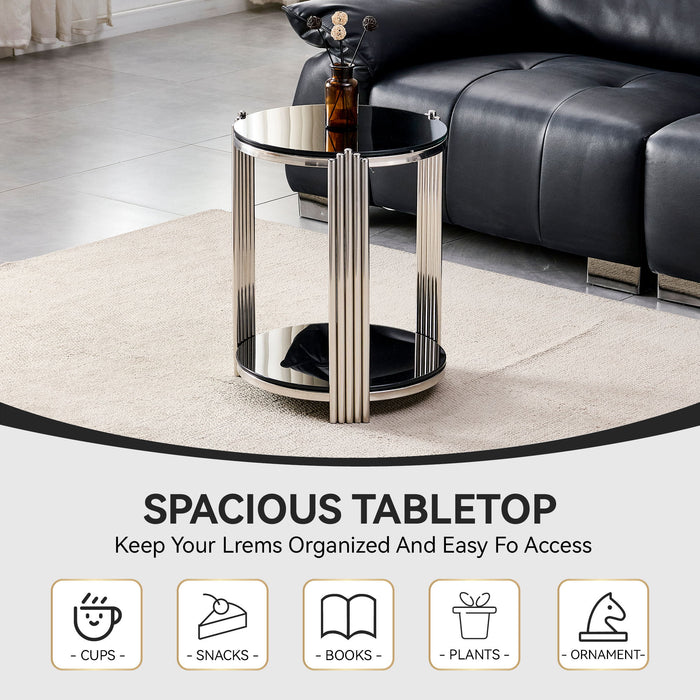 Round Table With Double Layer Storage