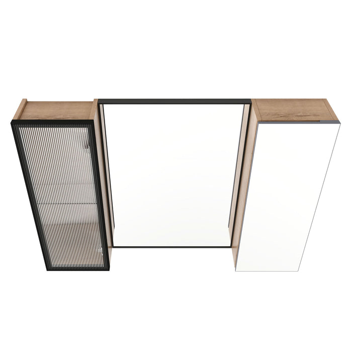 Wall Mounted Cabinet With Soft Close Door, Adjustable Shelves Storage For Bathroom - Imitative Oak