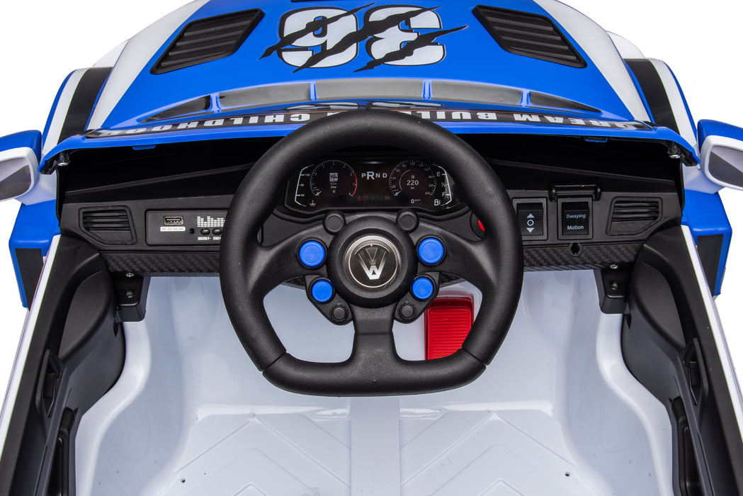 12V4A 20W*2 One Button Start, Forward And Backward, High And Low Speed, Music, Front Light, Power Display, Two Doors Can Open, 2.4G R / C, Seat Belt Four Wheel Absorber Kids Ride On Car