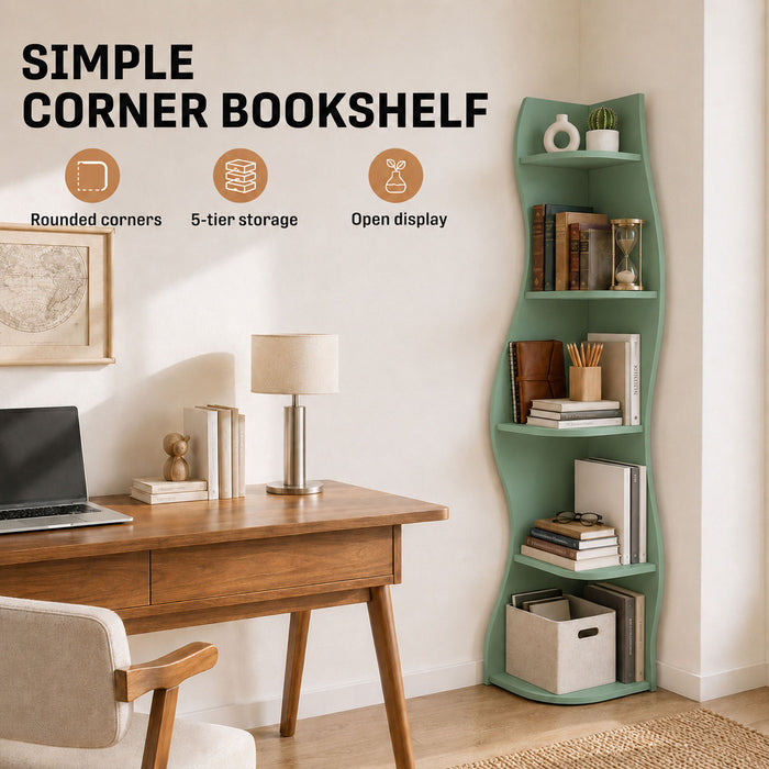 5 Tier S - Shaped Corner Shelf For Living Room