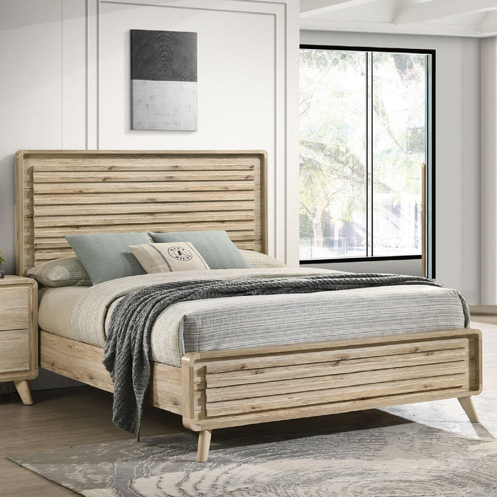 Panel Bed With Slatted Headboard And Footboard