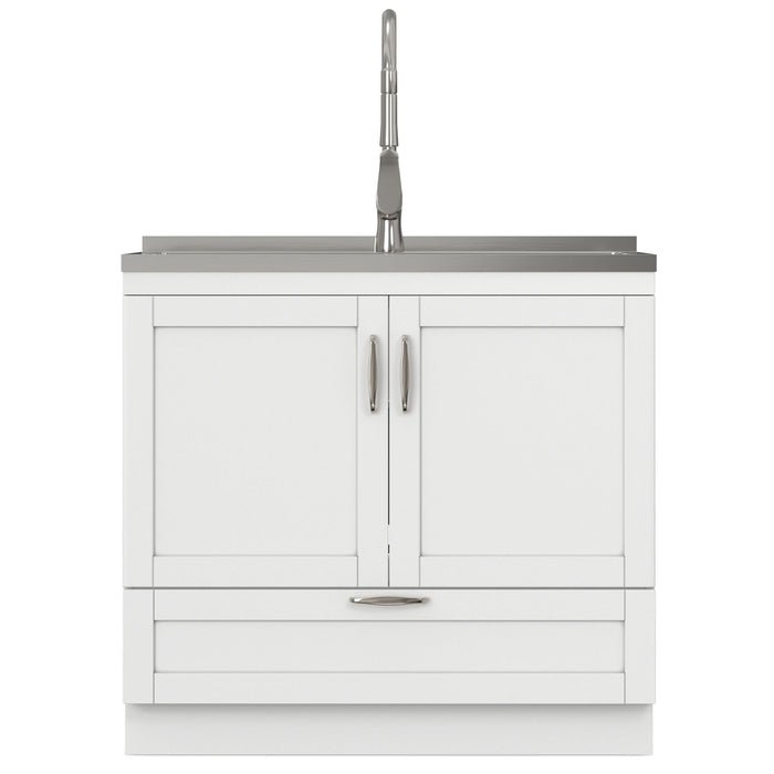 Reed - Deluxe Laundry Cabinet With Pull-Out Faucet And Stainless Steel Sink