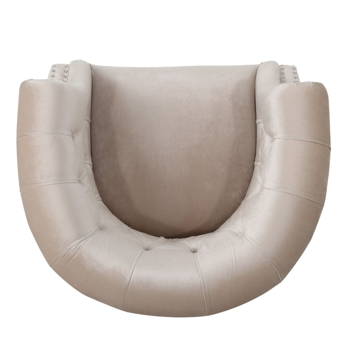 Celestialis - Upholstered Club Chair With Tub Design And Rolled Recessed Armrests