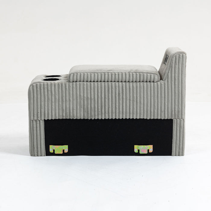 Modular Sofa Coffee Table With Storage Function, Cupholders, USB Ports