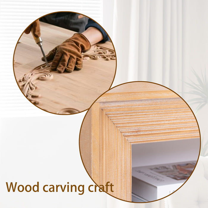 Console Table With Storage Shelf - Antique Natural / Light Natural / Natural