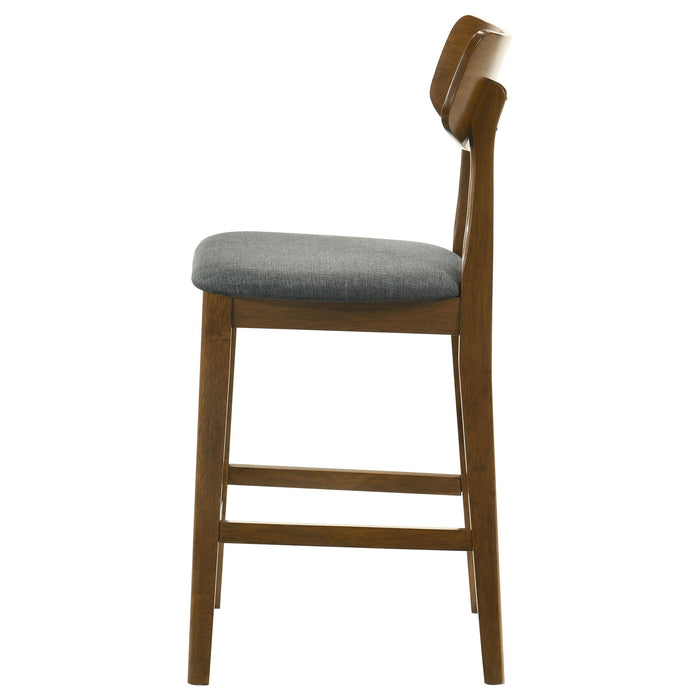 Aston - 5 Piece Counter Height Dining Set With Bent Backs And Upholstered Seats - Walnut