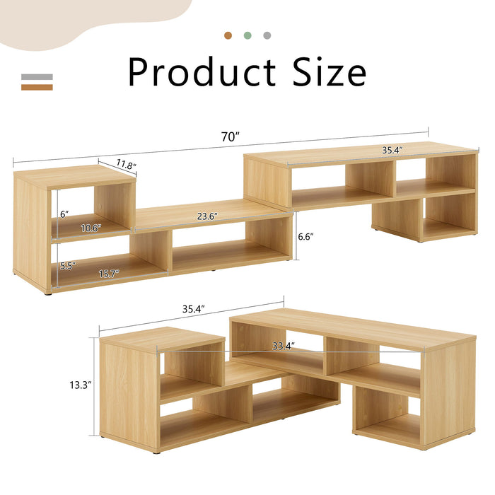 Cube TV Stand With Open Storage And 2 Shelves