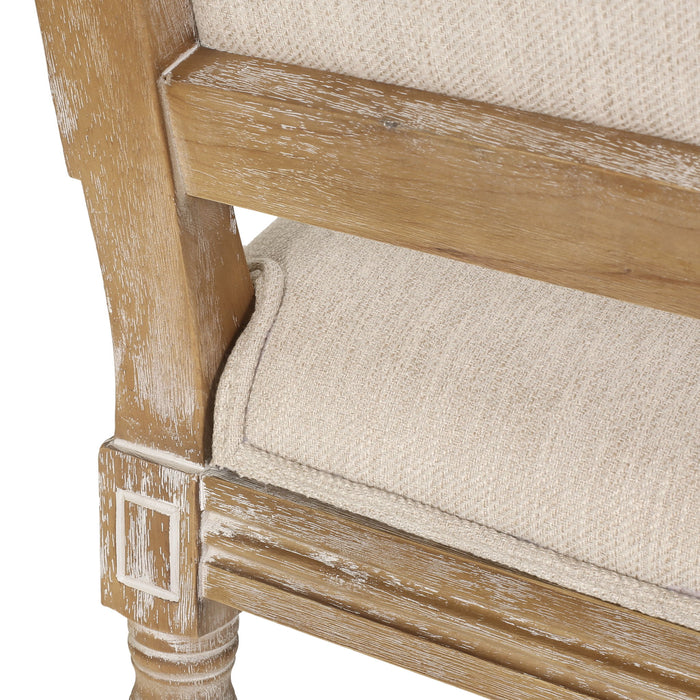 French Country Style Dining Chair With Upholstered Seating And Fluted Legs