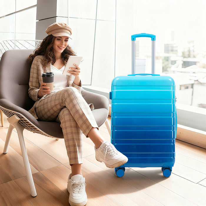 Luggage Set 20" /24" /28" With Combination Lock And Silent Wheels