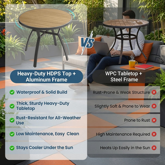 Gray Aluminum Patio Dining Set With Textilene Chairs, 5 Piece All Weather Round Table And 4 Seater For Garden, Deck, Or Porch