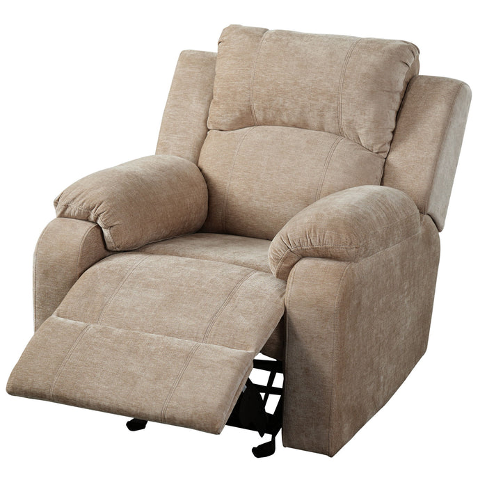 Upholstered Manual Recliner Chair With 3 Adjustable Backrest Positions